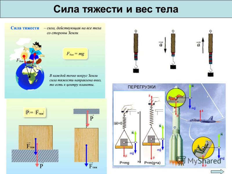 Контрольная работа сила тяжести