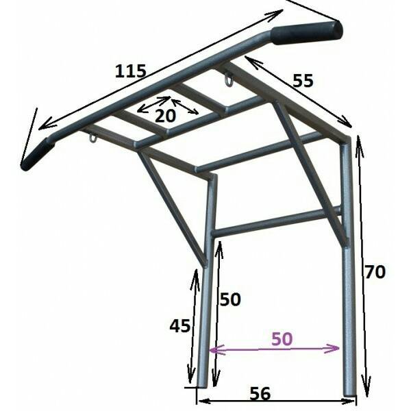 Чертеж уличного турника с брусьями