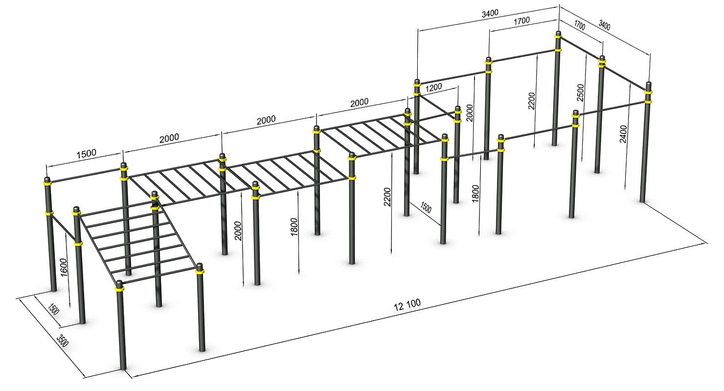 Схема брусья и турник