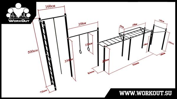 Схема турника с брусьями для улицы с размерами