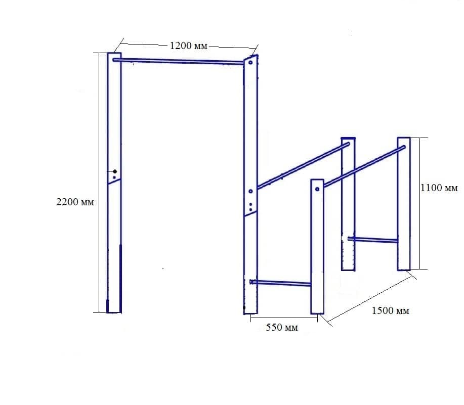 Уличный турник и брусья своими руками чертежи размеры