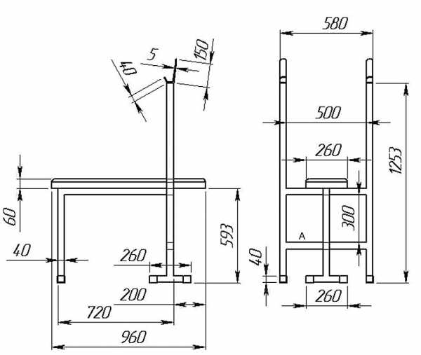 Скамья для жима своими руками чертежи и размеры из профильной трубы